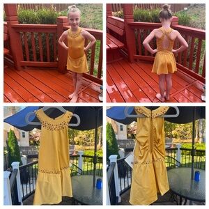 Gold Sleeveless Figure Skating Dress - size 6